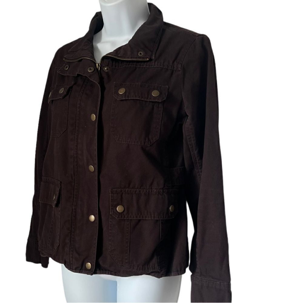 KUT from the Kloth Dark Brown Utility Zip Up Fall Winter Jacket size S - Picture 10 of 10